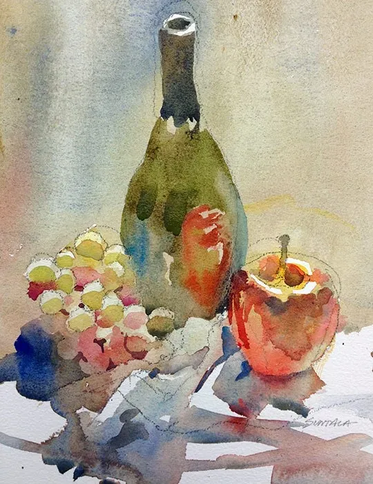 Reflections, watercolor on paper, 2013