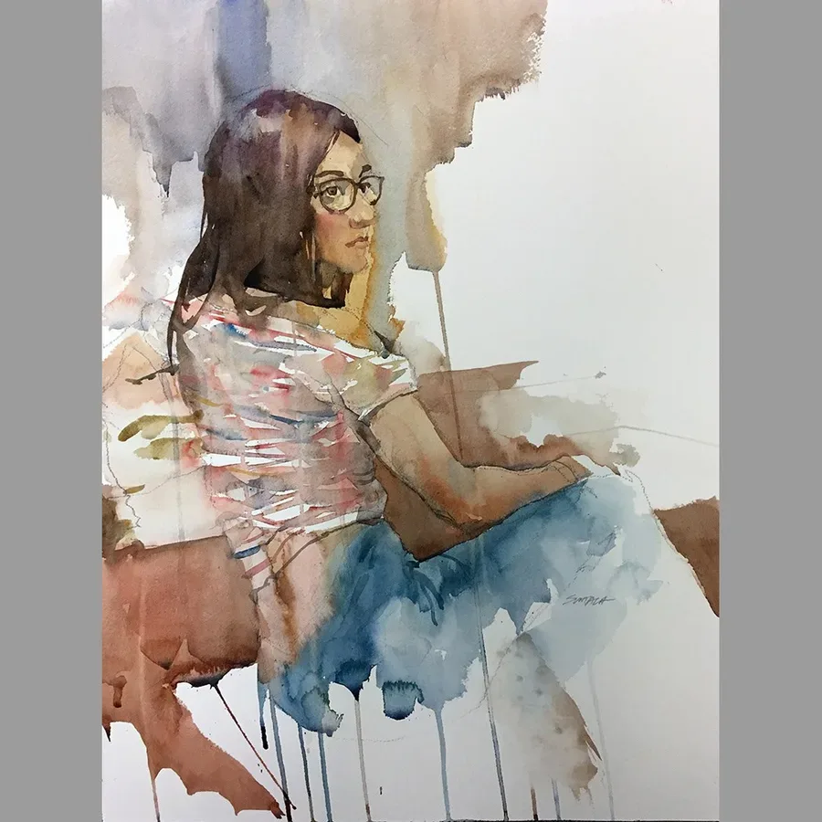 Cara, watercolor on paper, 2018
