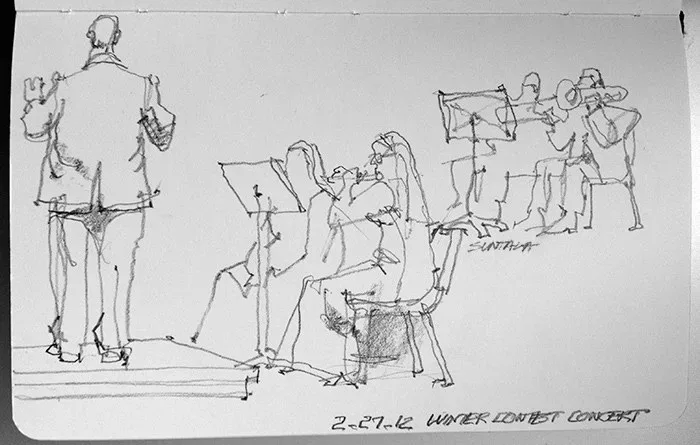 Symphonic Band Concert, pencil on paper, 2013
