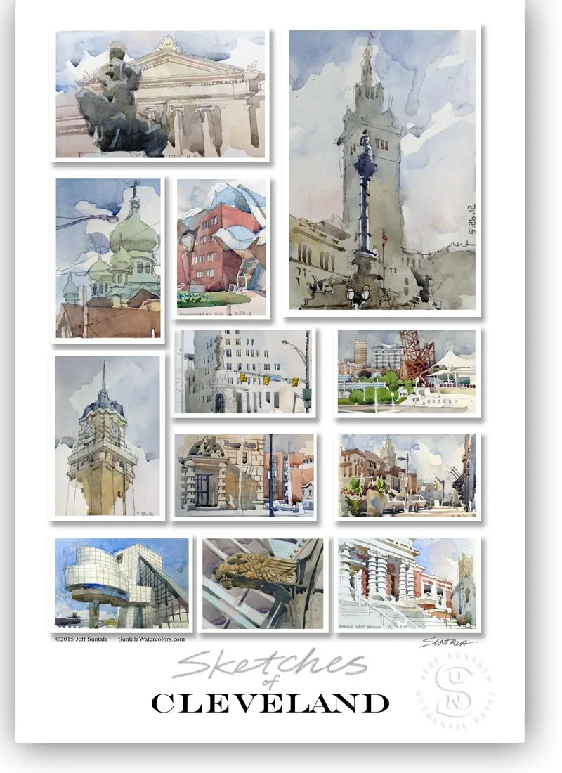 Sketches of Cleveland I 13x19 Print