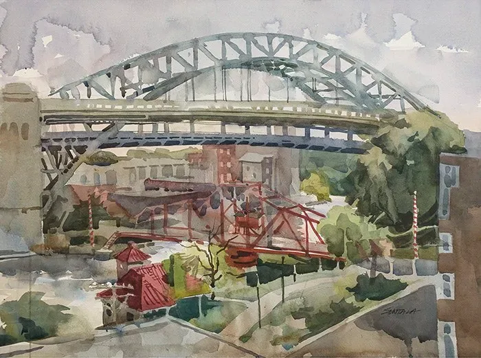 View of the Detroit Superior bridge from the Superior Viaduct.
