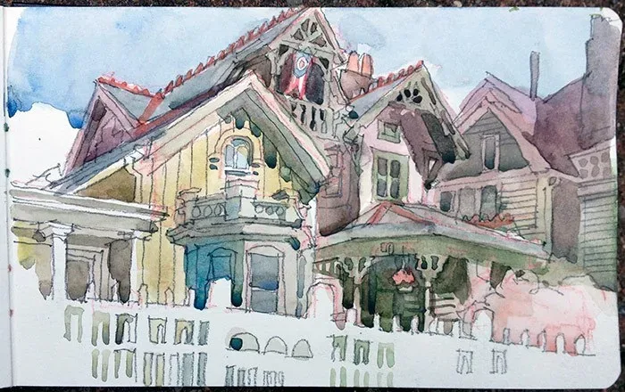 Ohio City, watercolor on paper, 2013
