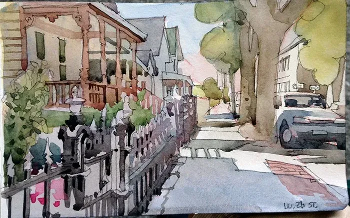 W. 26th Street, watercolor on paper, 2013