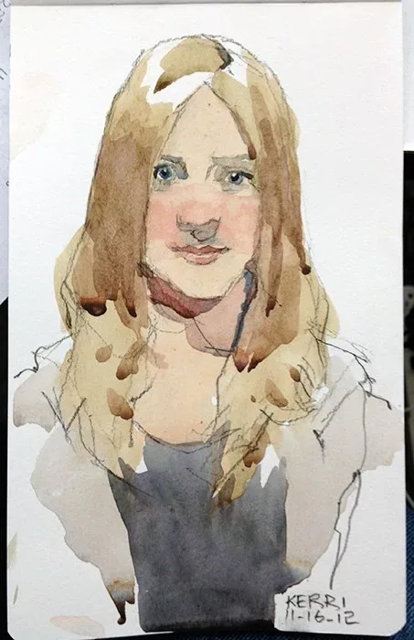 Kerri, watercolor on paper, 2013