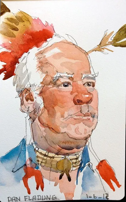 Dan, watercolor on paper, 2013