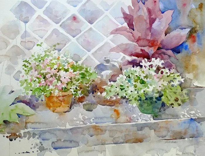 Floral Respite, watercolor on paper, 2013