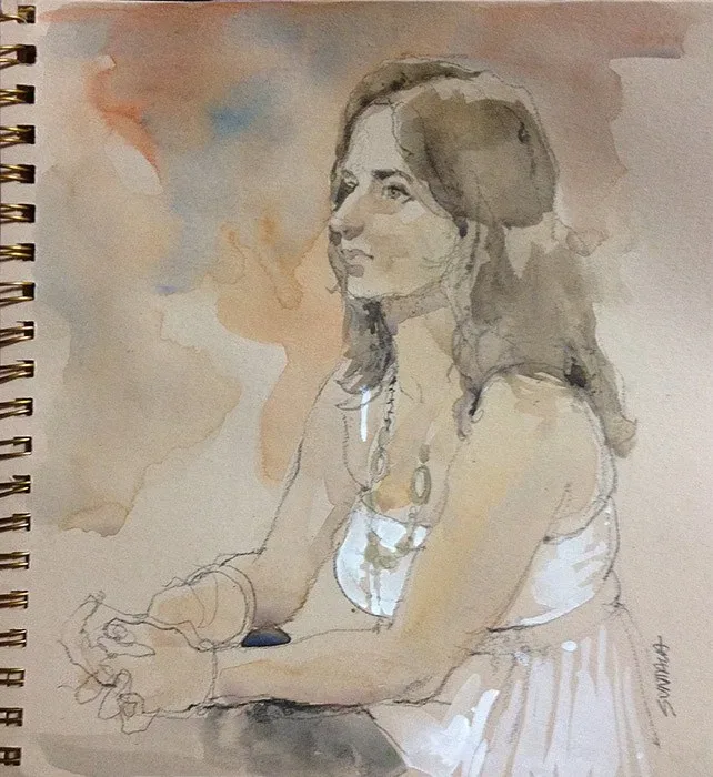 Miranda, watercolor on paper, 2013