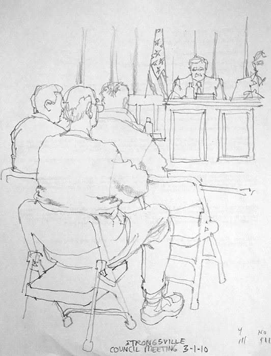Council Meeting, pencil on paper, 2013