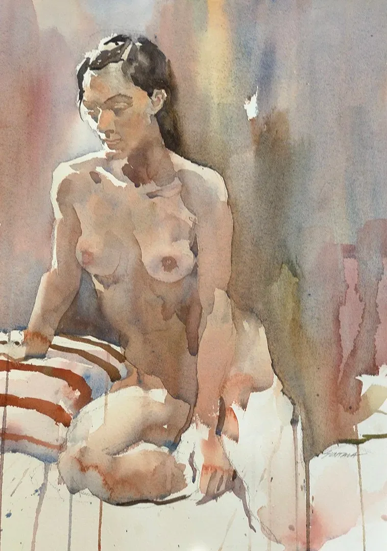 Resting nude woman