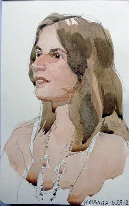 Miranda, watercolor on paper, 2013
