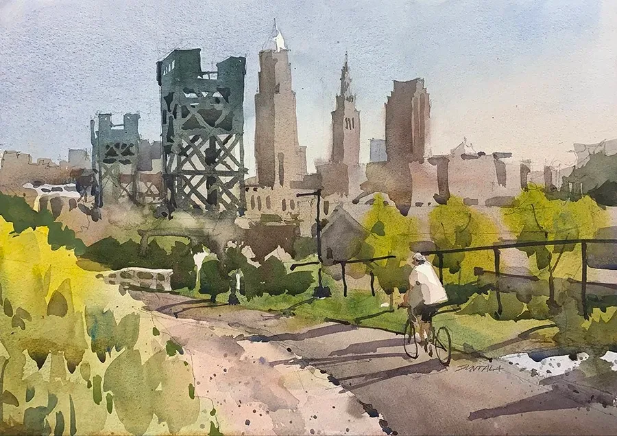 Red Line Greenway, watercolor on paper, 2021