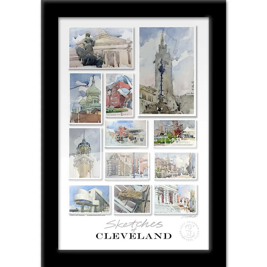 Sketches of Cleveland, watercolor on paper, 2013