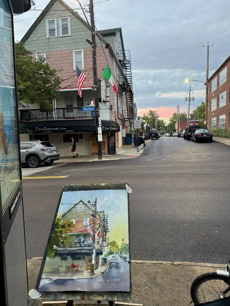 photo of both painting and restaurant.
