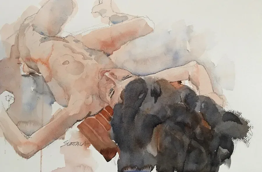 Amanda, watercolor on paper, 2020