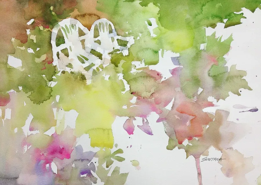 Springtime at Gardenview, watercolor on paper, 2013