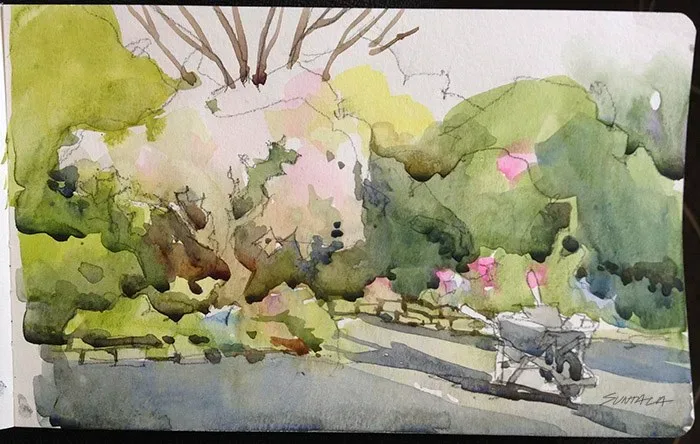 Gardenview, watercolor on paper, 2013
