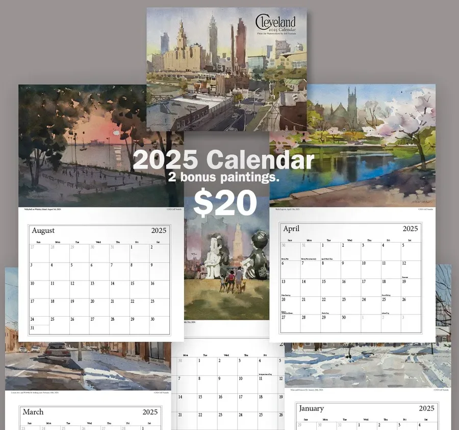 2025 Plein Air Watercolor Cleveland Calendar